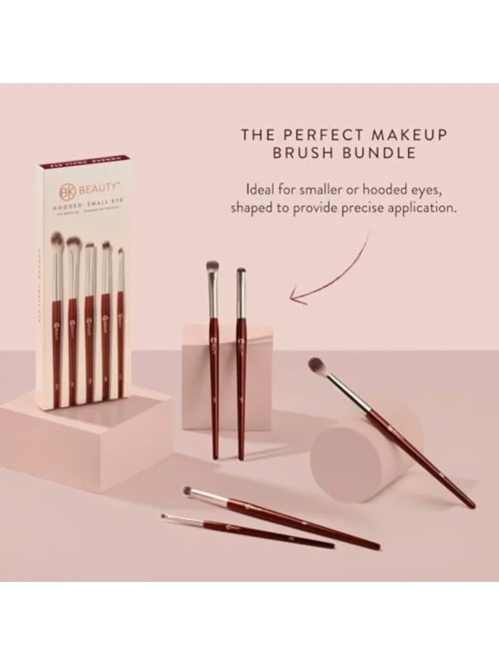 5-Piece Eyeshadow Brush Set for Hooded & Smaller Eyes - Perfect Makeup Tools
